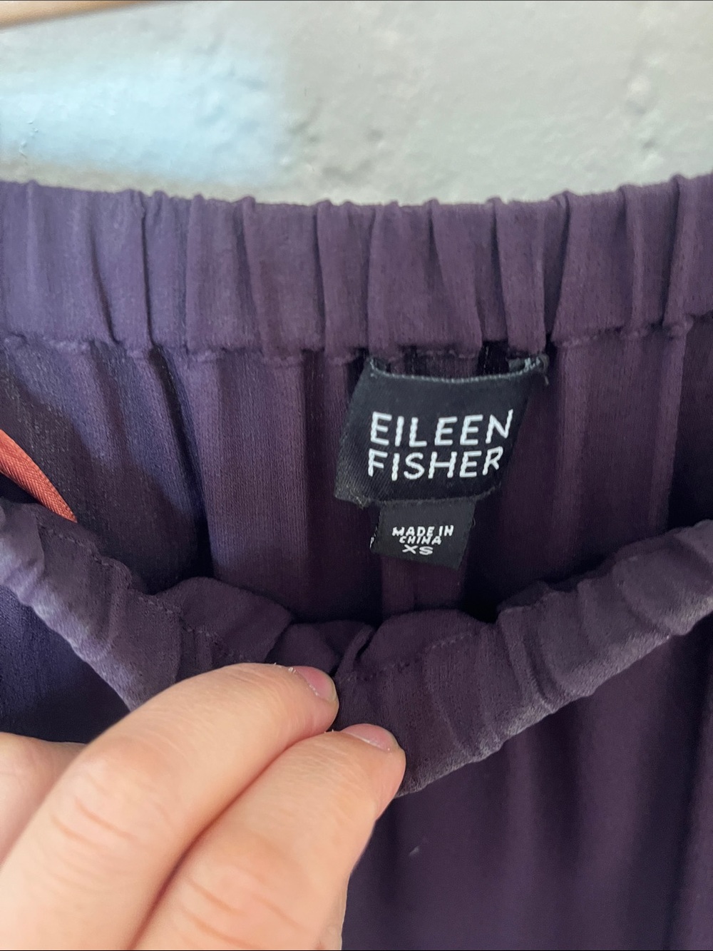 Eileen Fisher Plum Silk Chiffon Midi Skirt with Elastic Waist - Picture 2 of 4